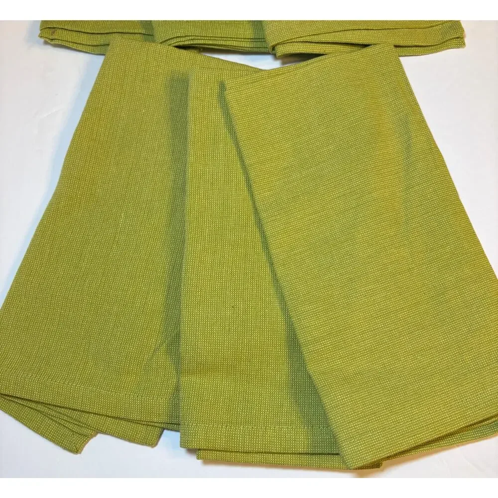 Set 6 Pier 1 Cotton Green Square Napkins